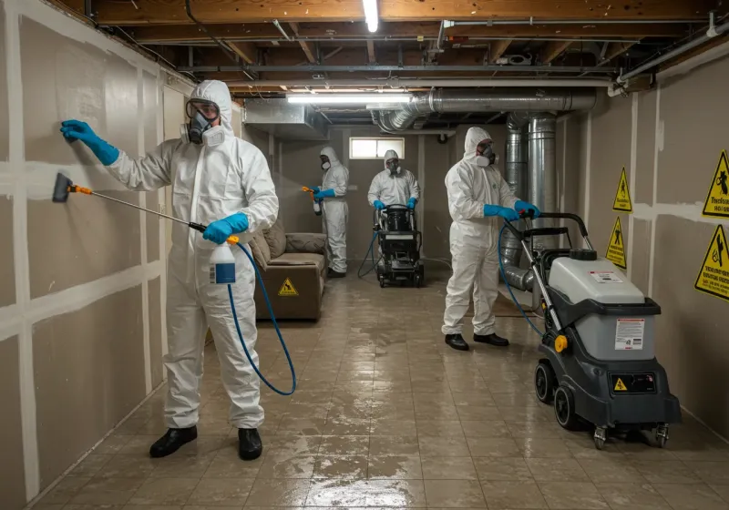 Basement Moisture Removal and Structural Drying process in Newmarket, NH